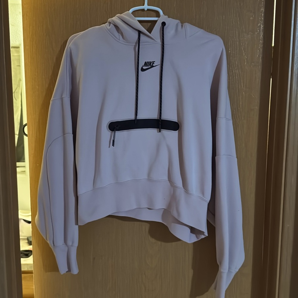Nike dusty rose pink sweat suit cropped top high waisted pants